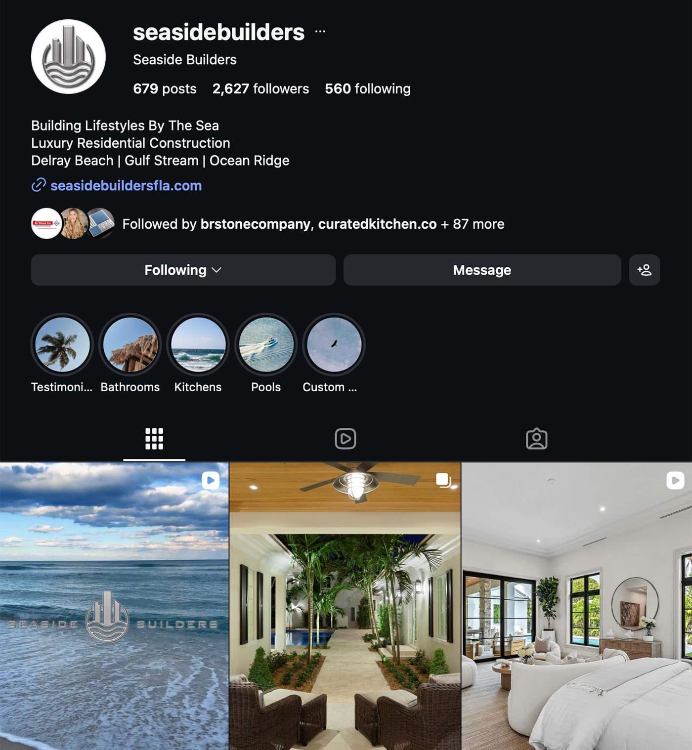 Social Media Example Seaside Builders